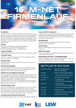 Starterinfo 15. M-net Firmenlauf Augsburg Seite 1